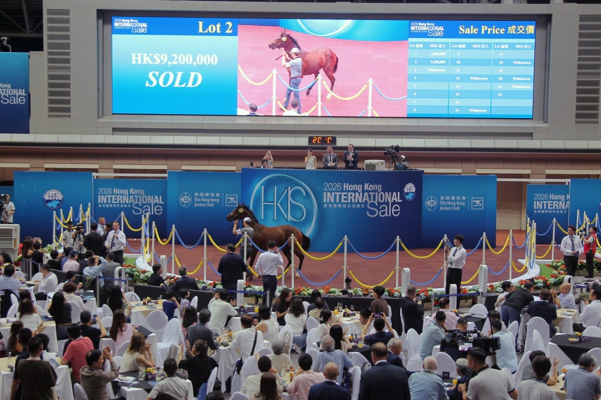 Lot 2 is sold for HK$9.2 million at Hong Kong International Sales at Sha Tin. Photos: Kenneth Chan