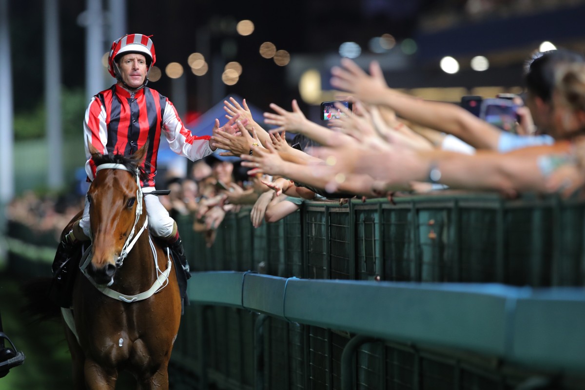 Liveandletlive and Hugh Bowman return after winning at Happy Valley. Photos: Kenneth Chan
