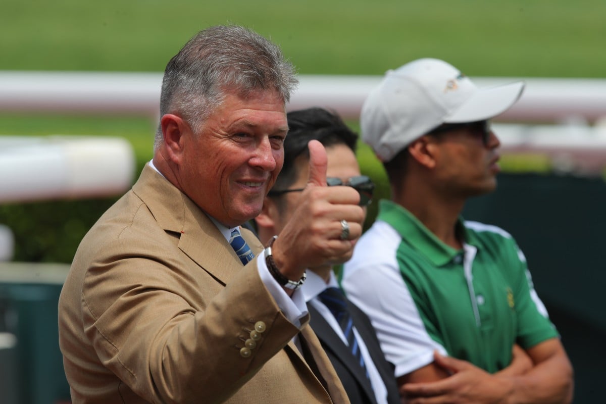 Brett Crawford celebrates at Sha Tin. Photos: Kenneth Chan