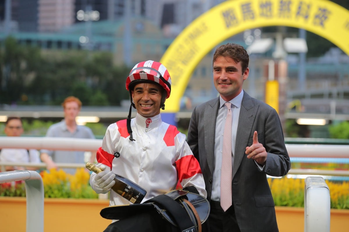 David Eustace celebrates at Happy Valley. Photos: Kenneth Chan