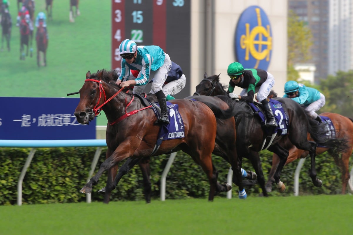 Romantic Warrior wins the Group One Champions & Chater Cup in May. Photos: Kenneth Chan