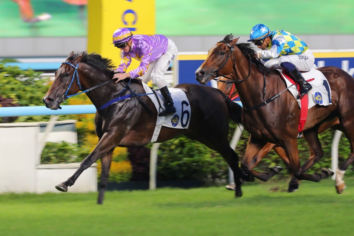 Little Paradise wins the Group Three Premier Cup in June. Photos: Kenneth Chan