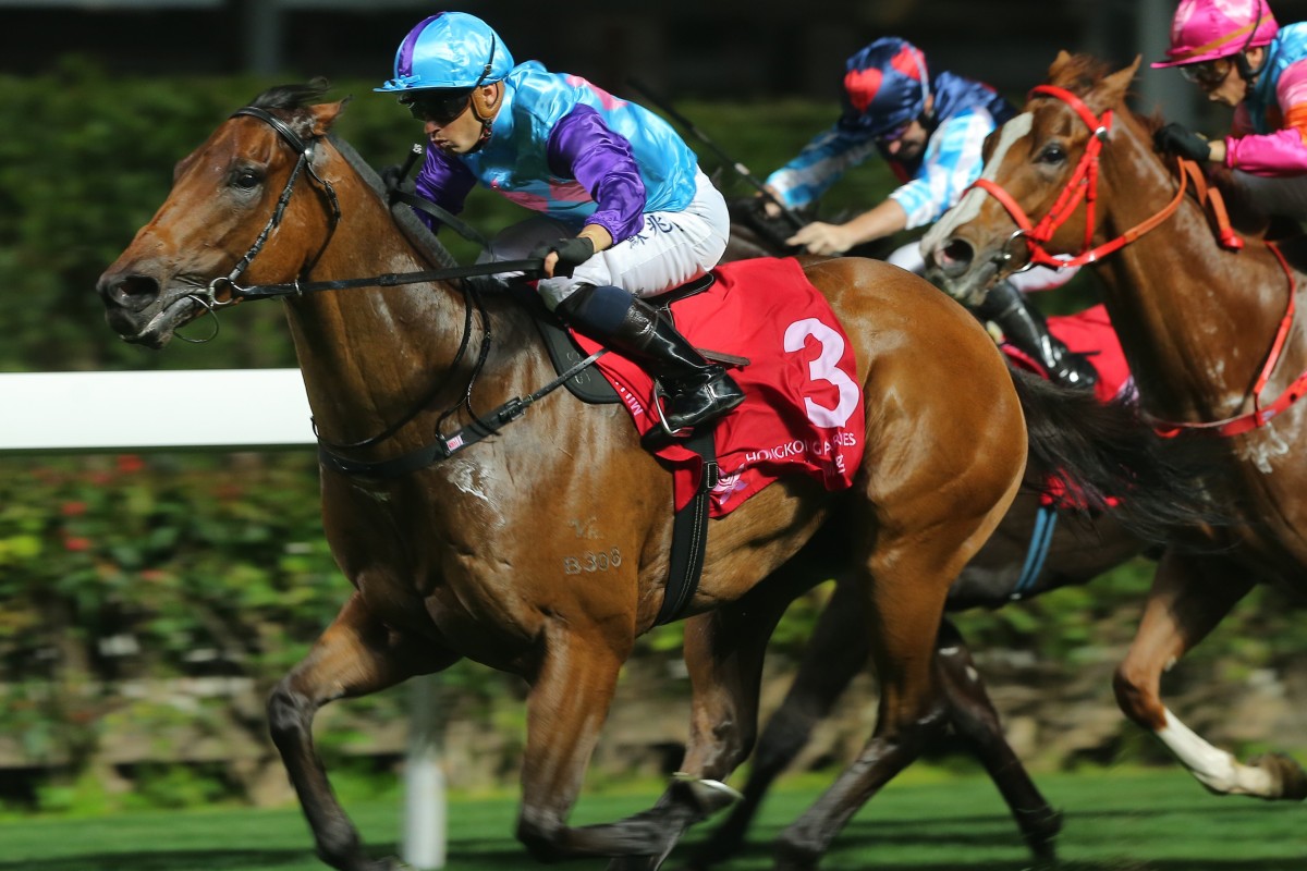 Music Addition races clear to win easily at Happy Valley two starts ago. Photos: Kenneth Chan
