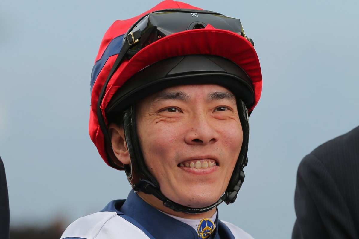 Eddy Lai in the winner’s circle after riding a winner this season. Photos: Kenneth Chan