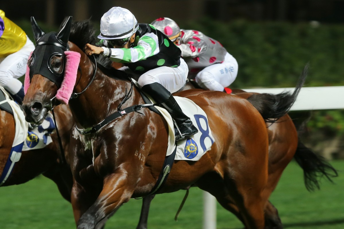 Vincent Ho punches out This Is Class at Happy Valley on Wednesday night. Photos: Kenneth Chan