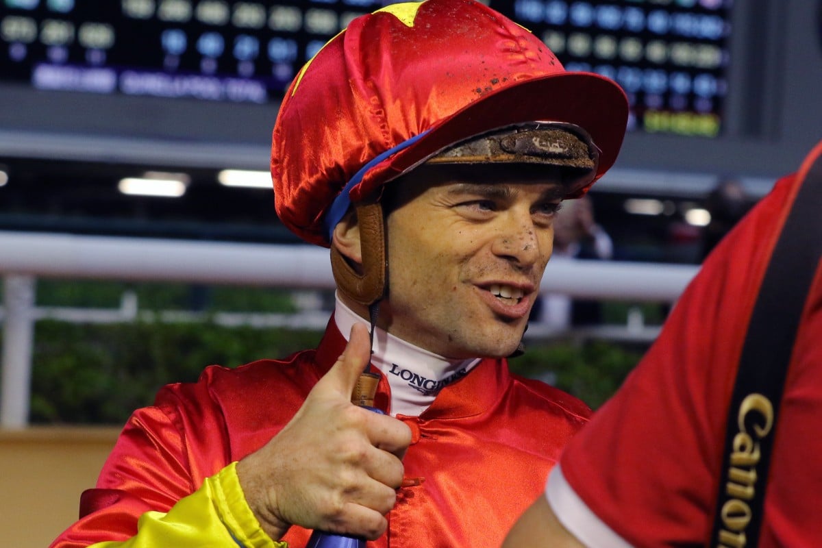 Umberto Rispoli is delighted with the win on Starlight at Happy Valley earlier this season. Photos: Kenneth Chan