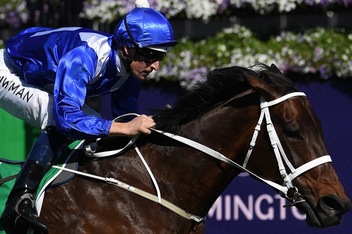 Hugh Bowman salutes on Winx at Flemington last year. Photo: EPA