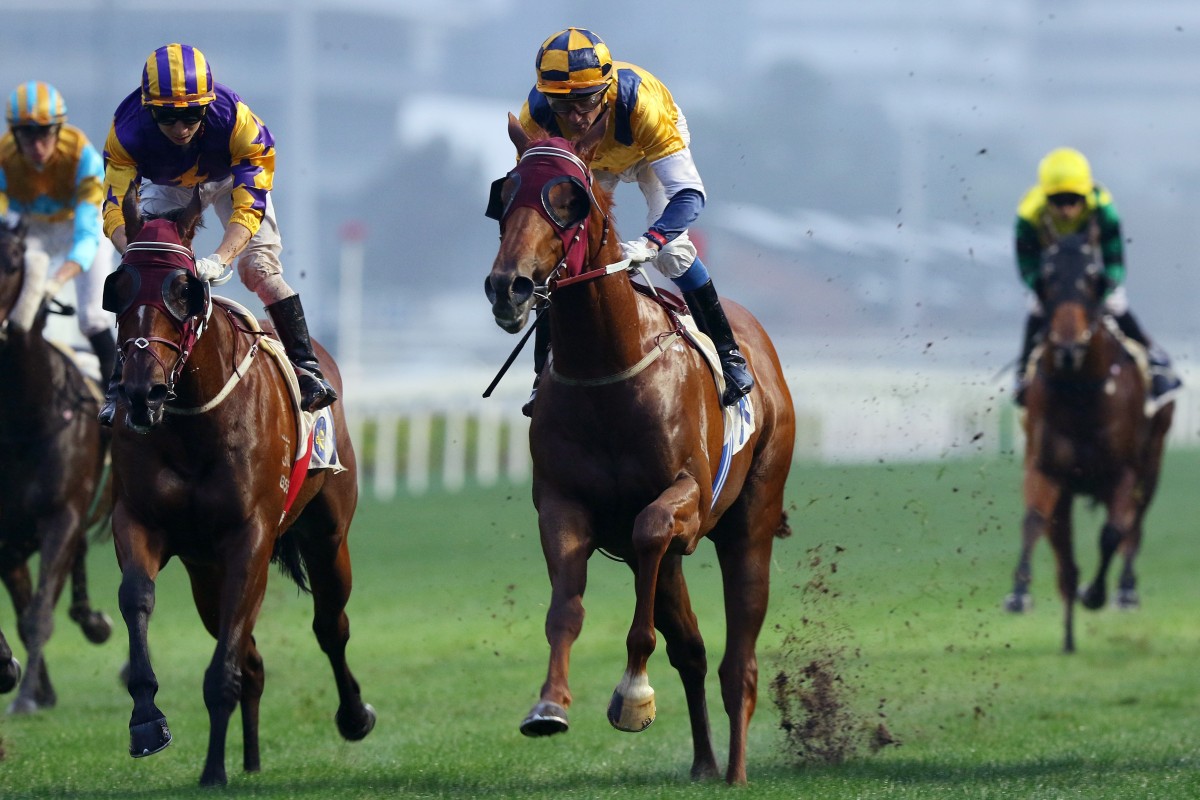 Styling City (centre) storms to victory in December. Photos: Kenneth Chan