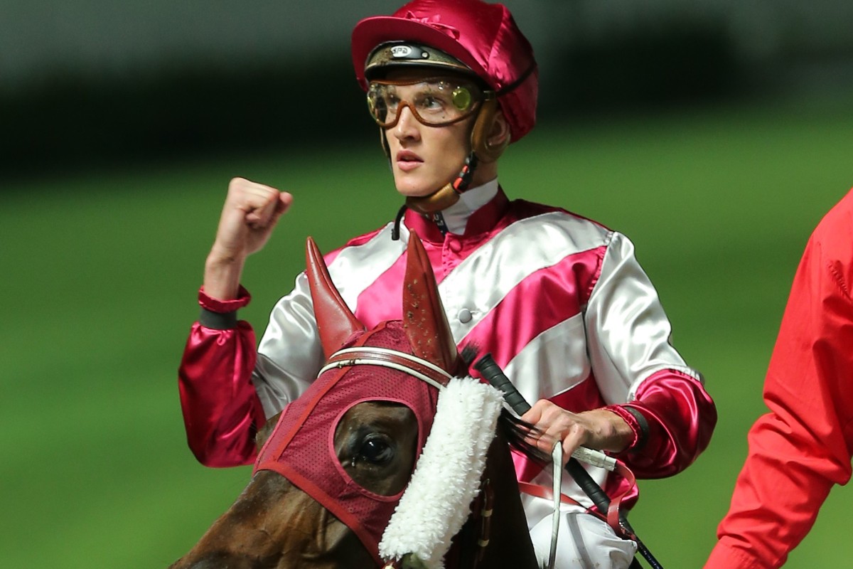 Chad Schofield celebrates his recent win on Endearing. Photos: Kenneth Chan