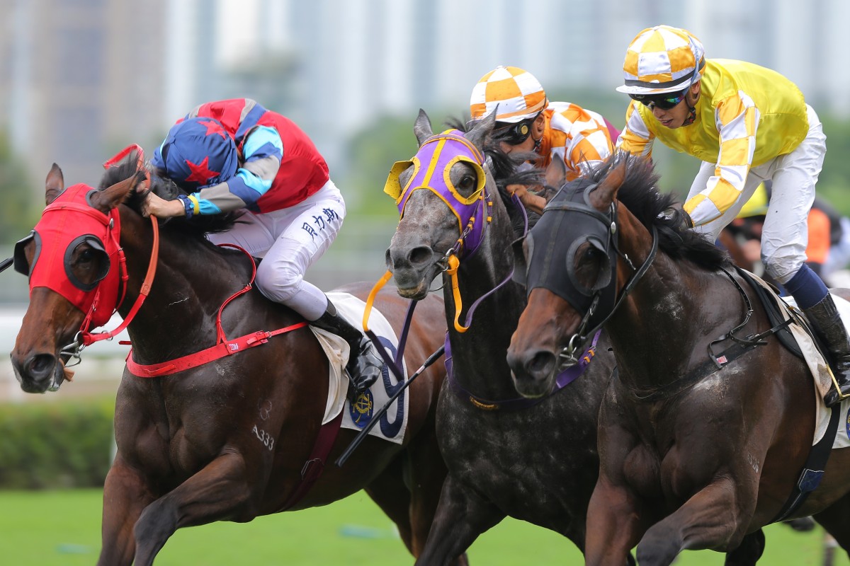 Vincent Ho just gets London Hall (right) over the line to win at Sha Tin on Saturday. Photos: Kenneth Chan