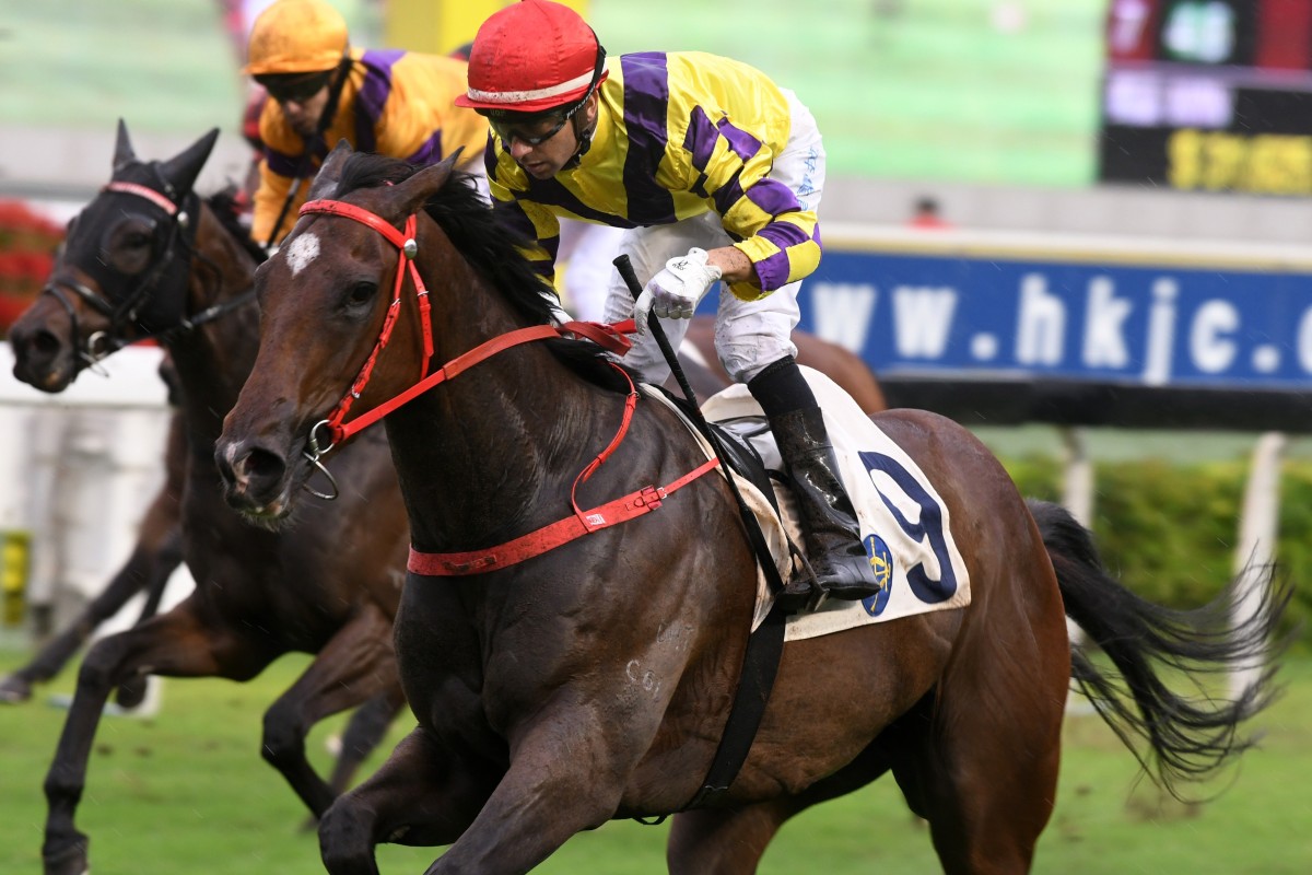 Jockey Joao Moreira guides Champion’s Way to victory in the Group Three Lion Rock Trophy at Sha Tin on Sunday. Photos: Kenneth Chan