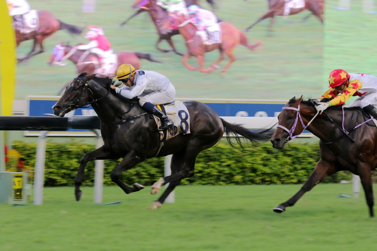 Vincent Ho boots Golden Sixty to victory at Sha Tin on Saturday. Photo: Kenneth Chan