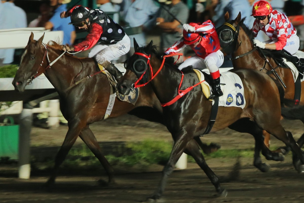 Touch Of Luck (left, without head piece) finishes second to Lasting Friendship at Sha Tin on Wednesday night. Photos: Kenneth Chan