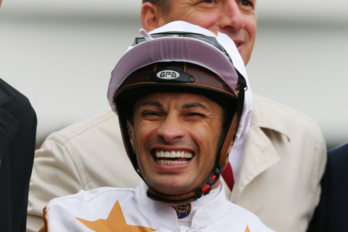 Silvestre de Sousa celebrates a win at Sha Tin in March. Photo: Kenneth Chan