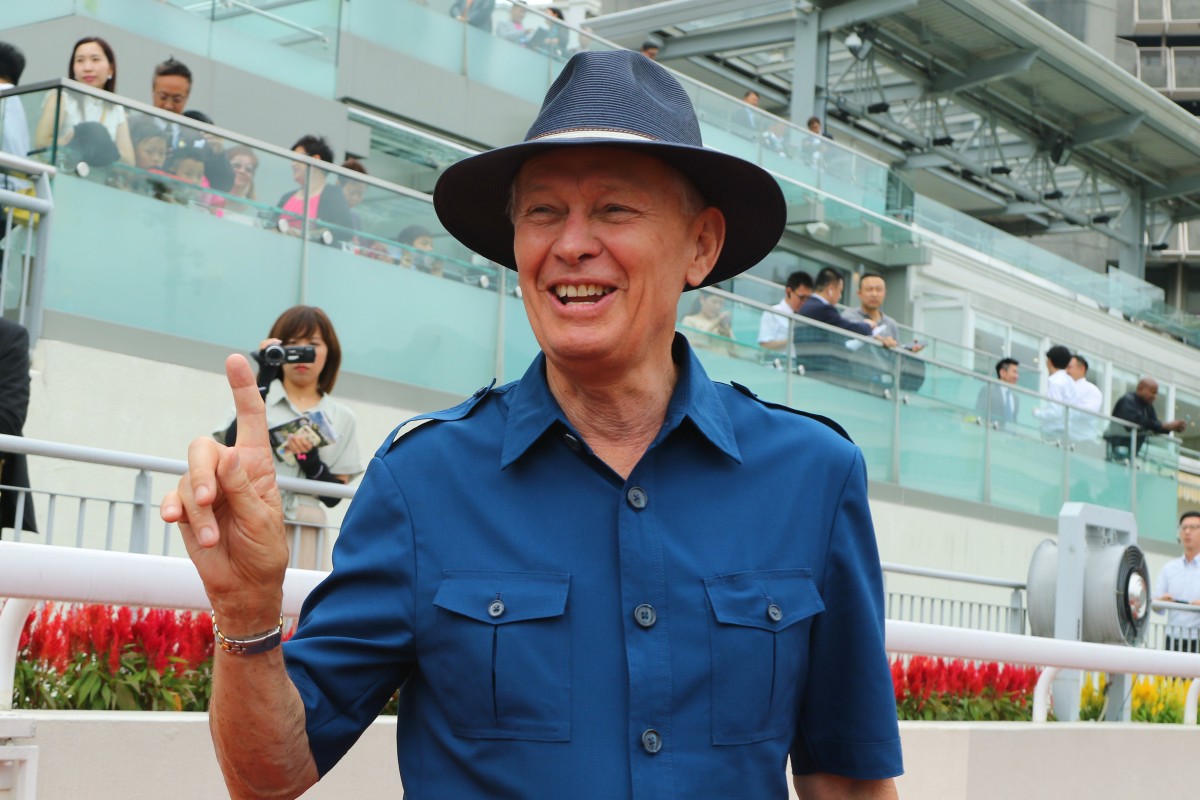 John Moore celebrates his win with Magic Success at Sha Tin on Sunday. Photos: Kenneth Chan