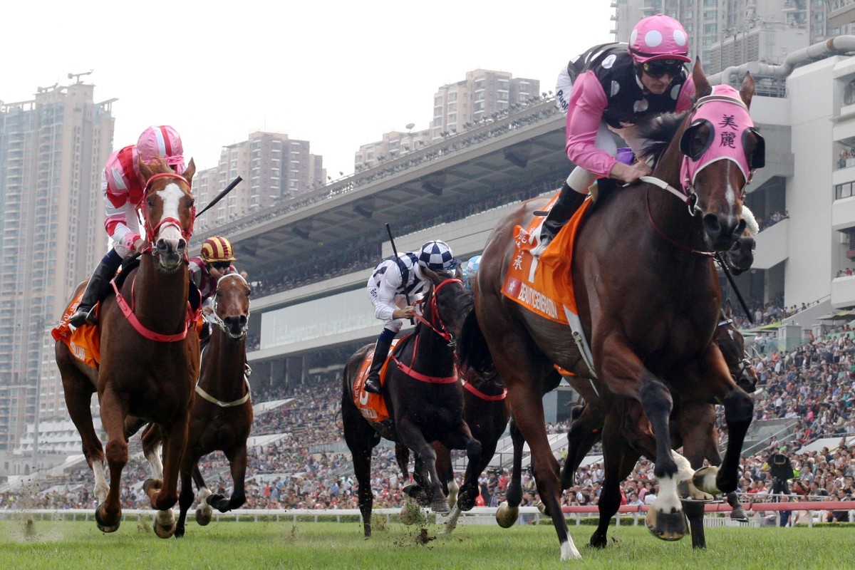 Beauty Generation wins the Champions Mile in April. Photos: Kenneth Chan