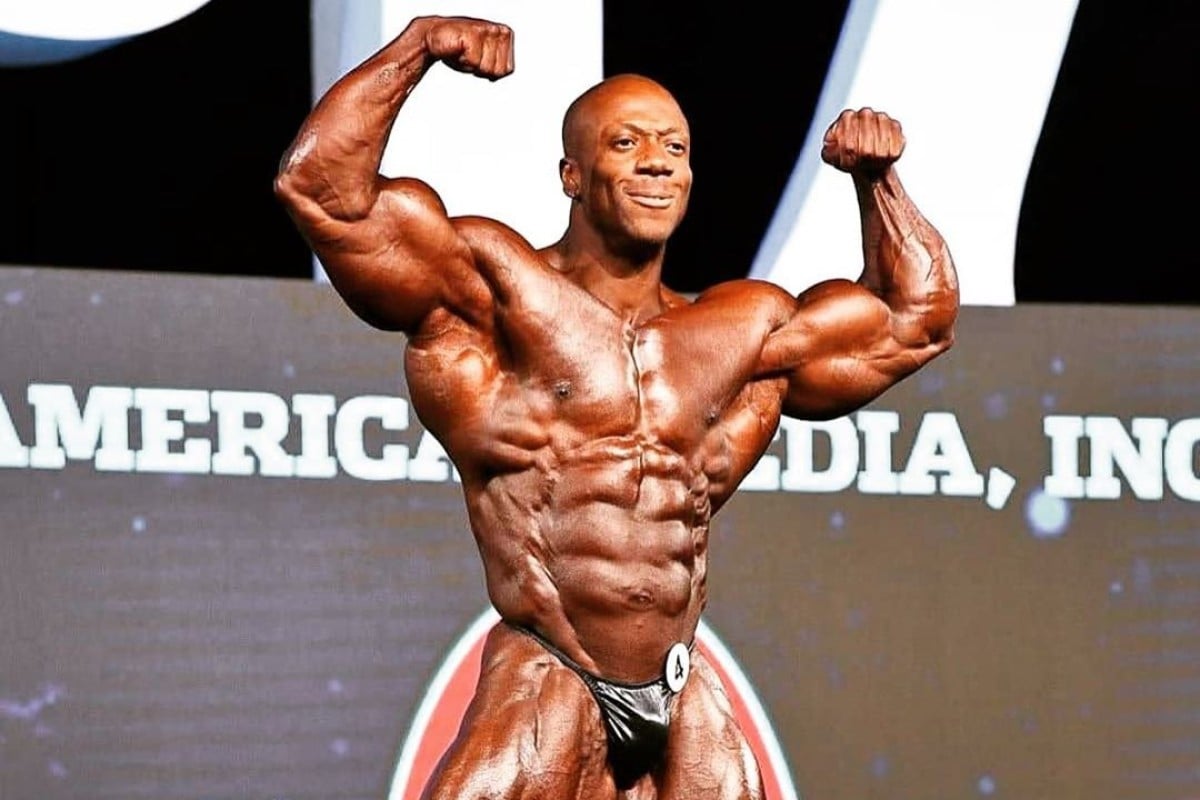 Shawn Rhoden strikes a pose during the 2018 Mr Olympia contest in Las Vegas. Photo: Shawn Rhoden/Instagram