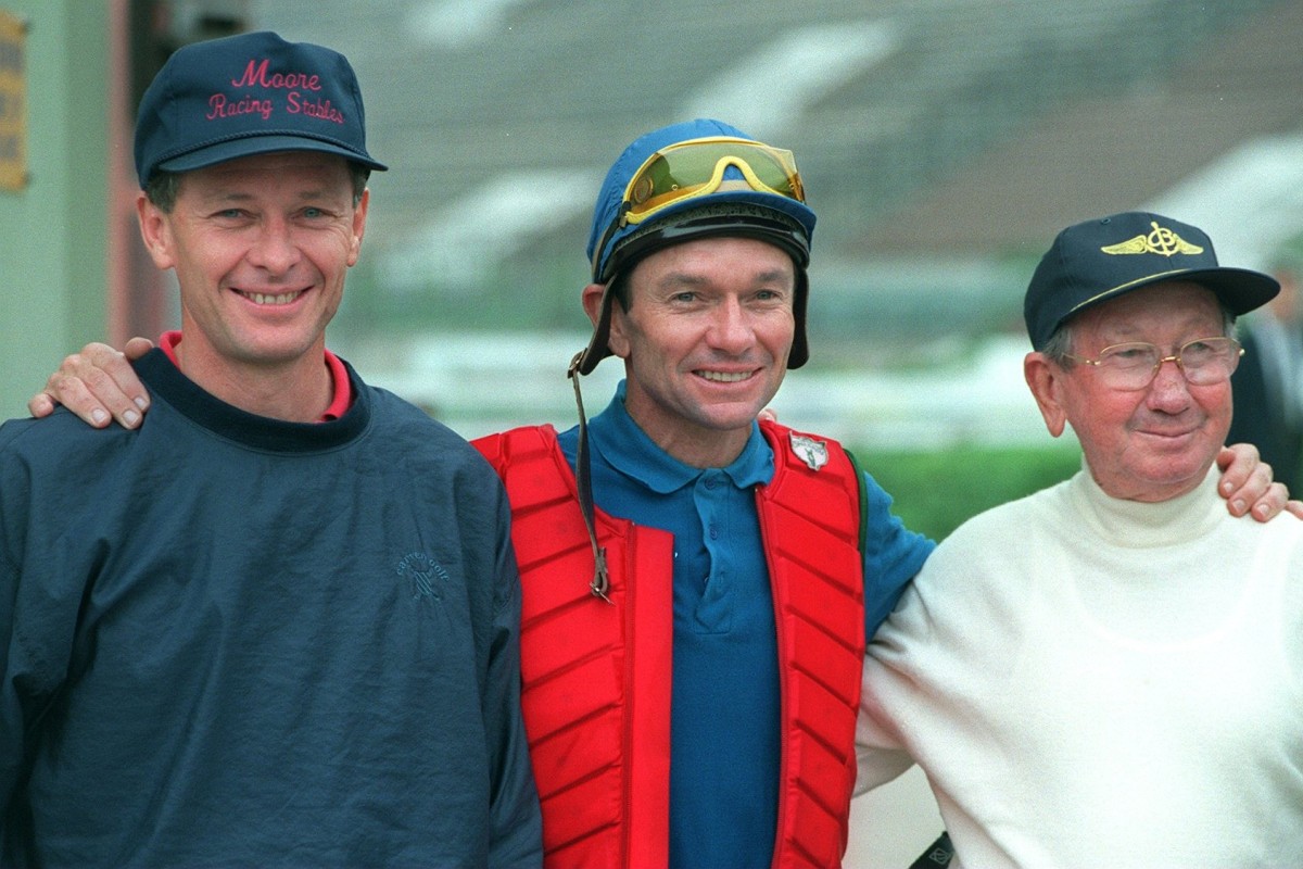 Hong Kong trainer John Moore (left) with his brother Gary and father George. Photo: SCMP