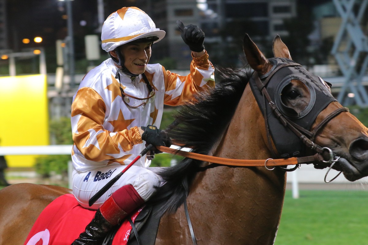 Alexis Badel after winning on Wishful Thinker at Happy Valley. Photos: Kenneth Chan