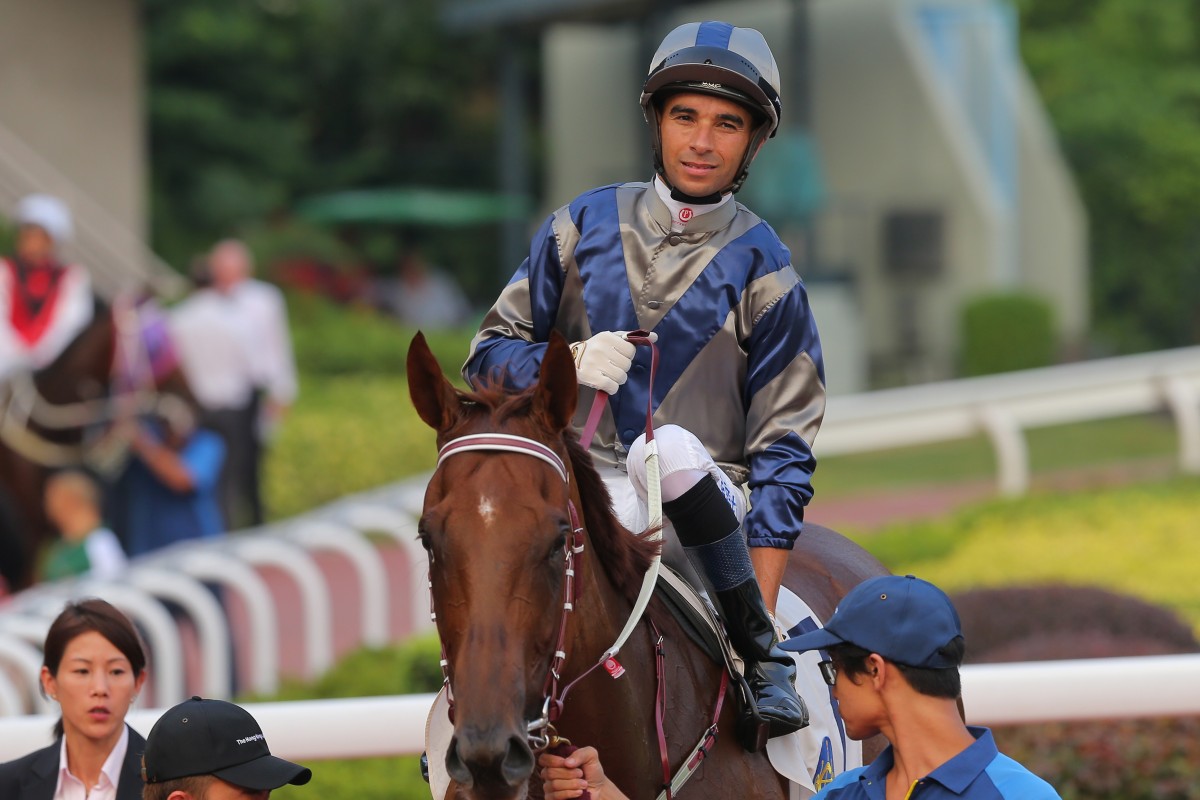 Joao Moreira after winning on Aethero at Sha Tin. Photos: Kenneth Chan