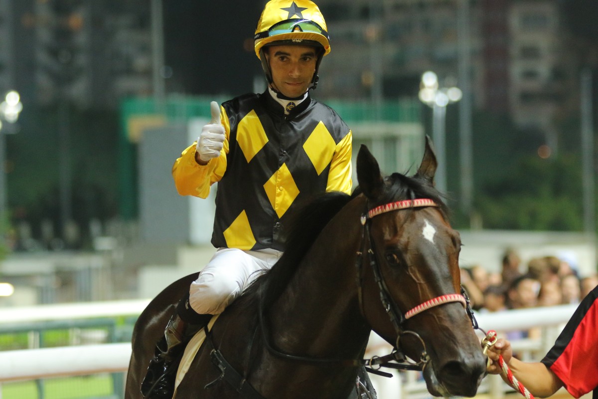 Joao Moreira after winning on King’s Trooper at Happy Valley this season. Photos: Kenneth Chan
