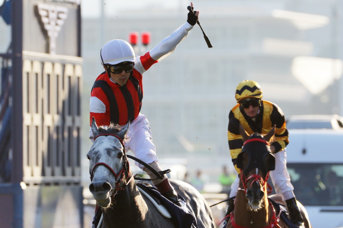 Win Bright wins the Hong Kong Cup at Sha Tin on Sunday. Photos: Kenneth Chan