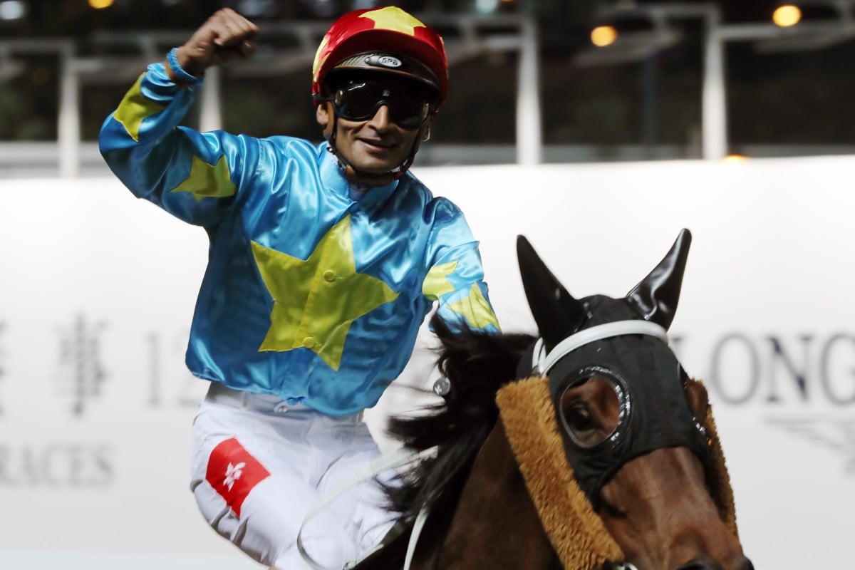 Karis Teetan returns after winning at Happy Valley during the International Jockeys’ Championship. Photos: Kenneth Chan