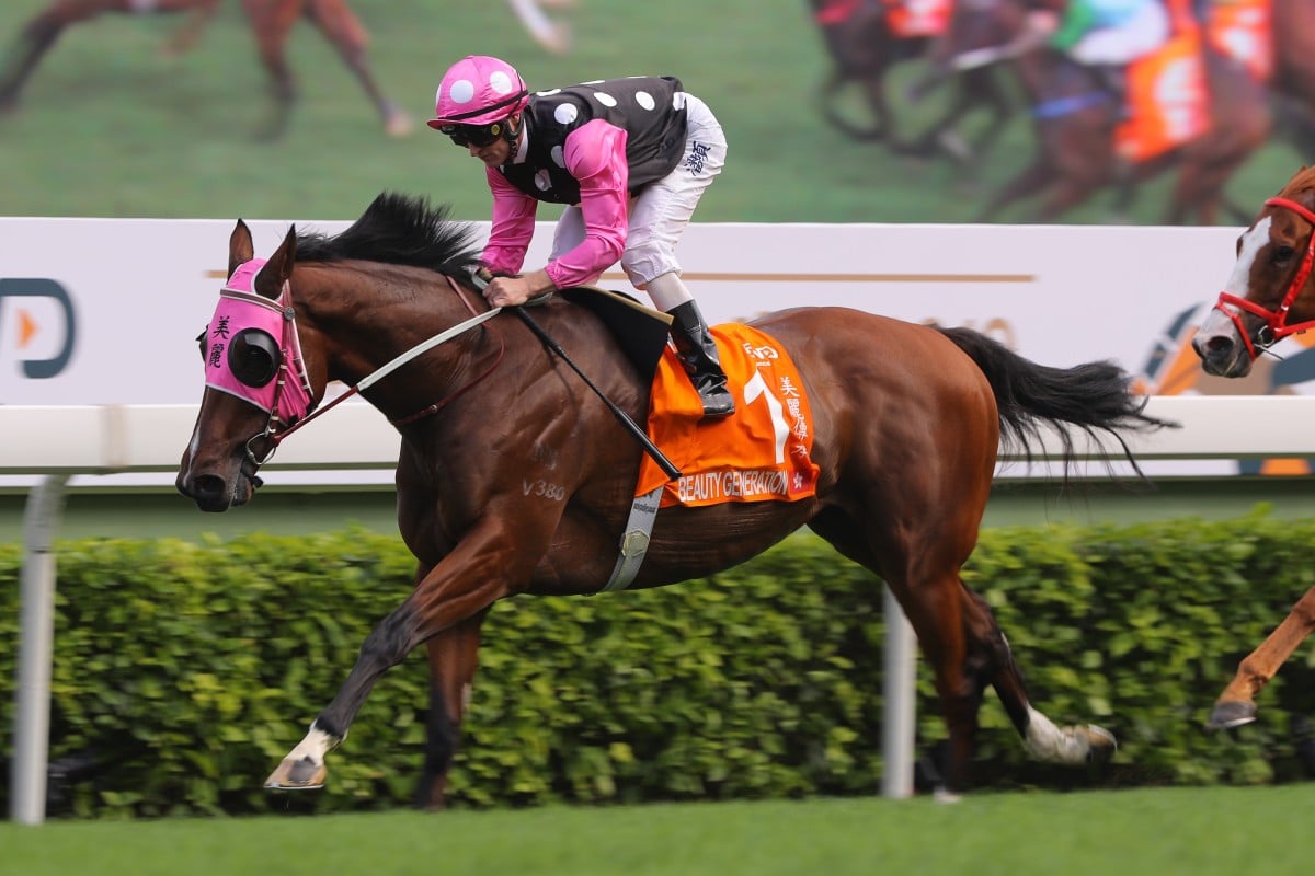 Beauty Generation races away to win the Champions Mile at Sha Tin last season. Photos: Kenneth Chan