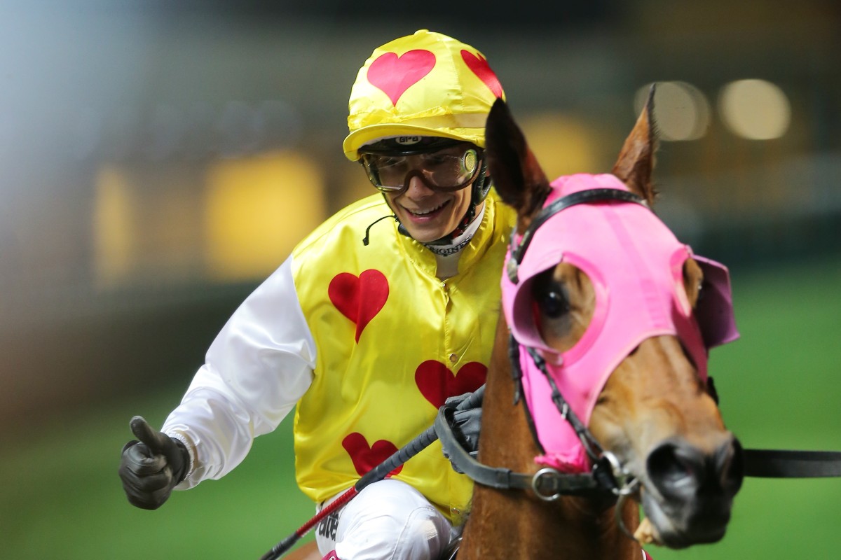 Alexis Badel is all smiles during his big night out at Happy Valley. Photos: Kenneth Chan