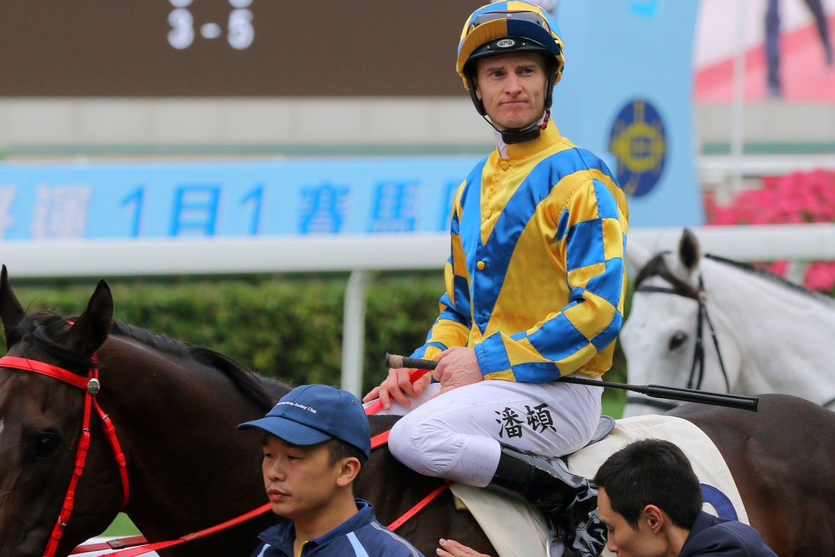 Zac Purton after riding a winner at Sha Tin on Wednesday. Photos: Kenneth Chan