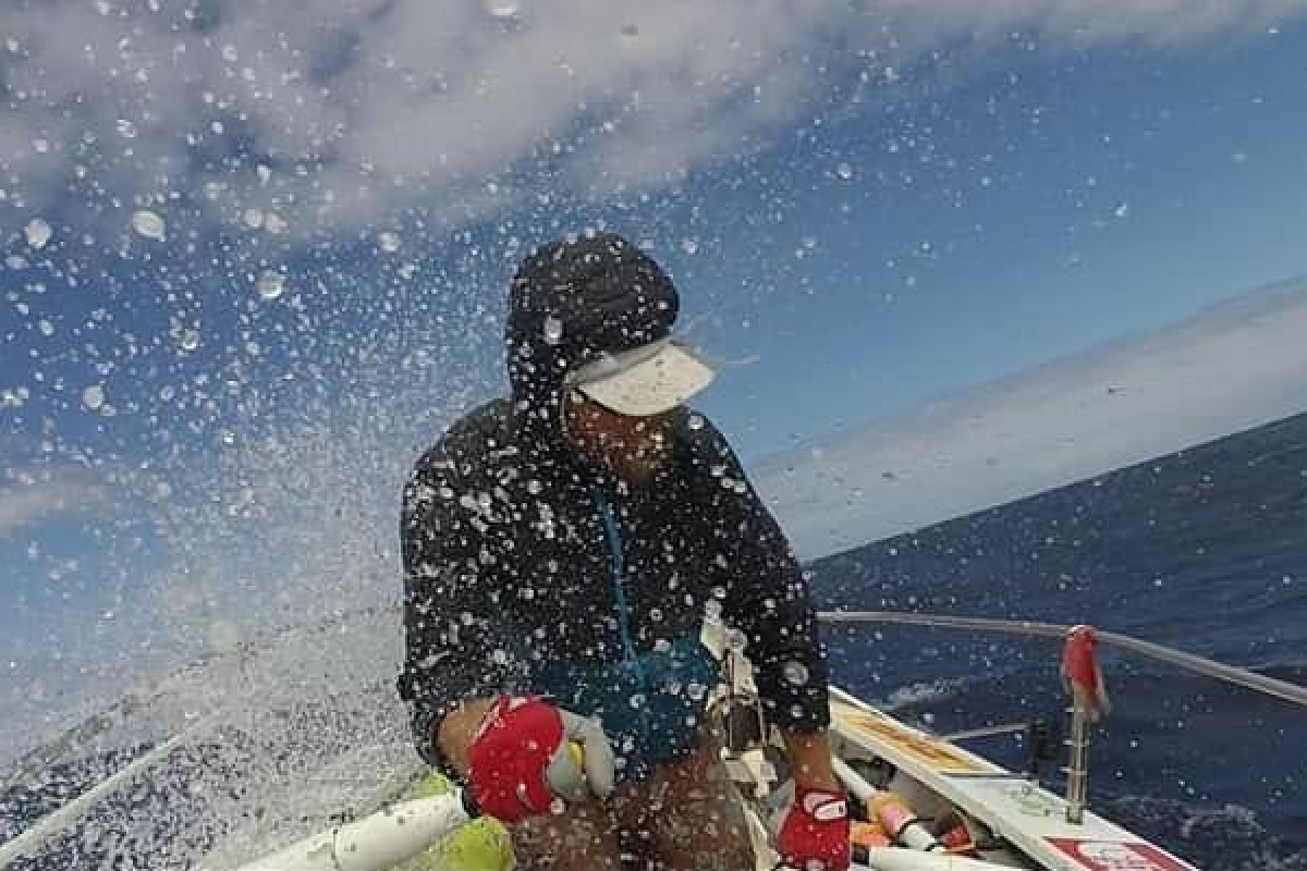 ‎Kārlis Bardelis rowing from Peru, across the Pacific, to Asia. Photo: Handout
