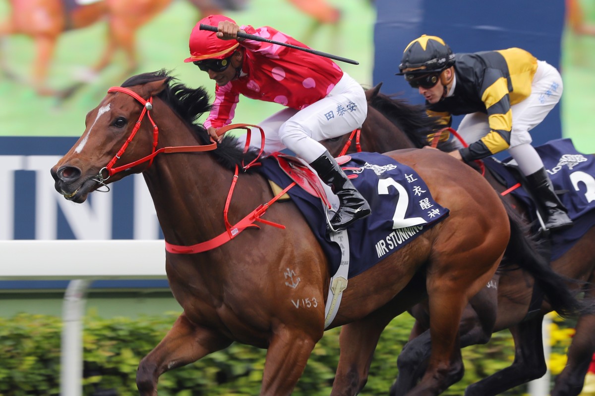 Mr Stunning wins the Hong Kong Sprint in 2018. Photos: Kenneth Chan