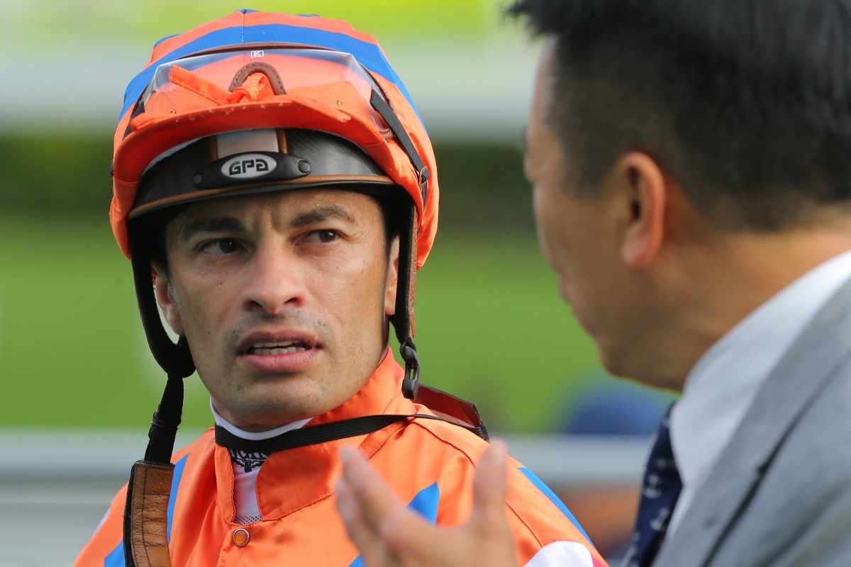 Silvestre de Sousa after riding a winner at Sha Tin. Photos: Kenneth Chan