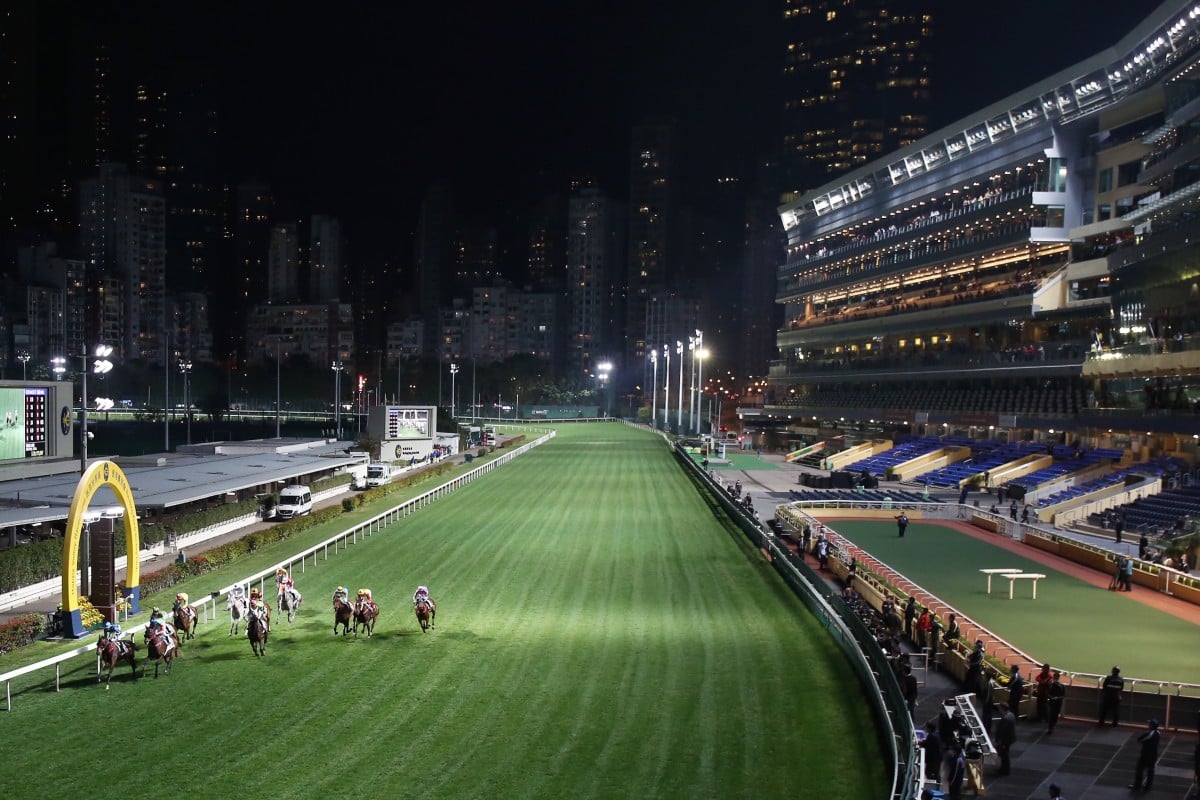 Horses race at a practically empty Happy Valley last week. Photo: Kenneth Chan