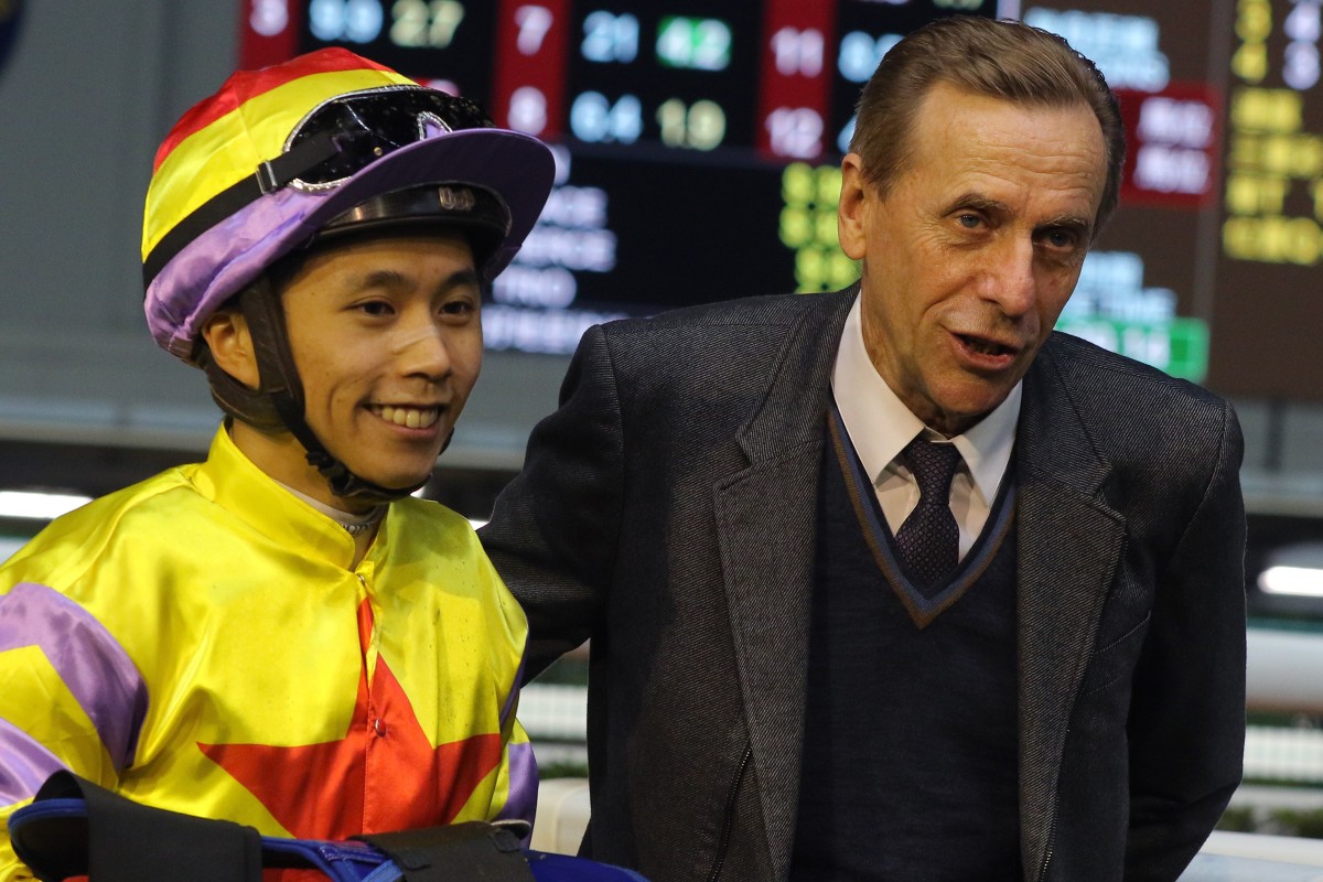 Matthew Poon and John Size celebrate Ping Hai Galaxy’s win. Photos: Kenneth Chan