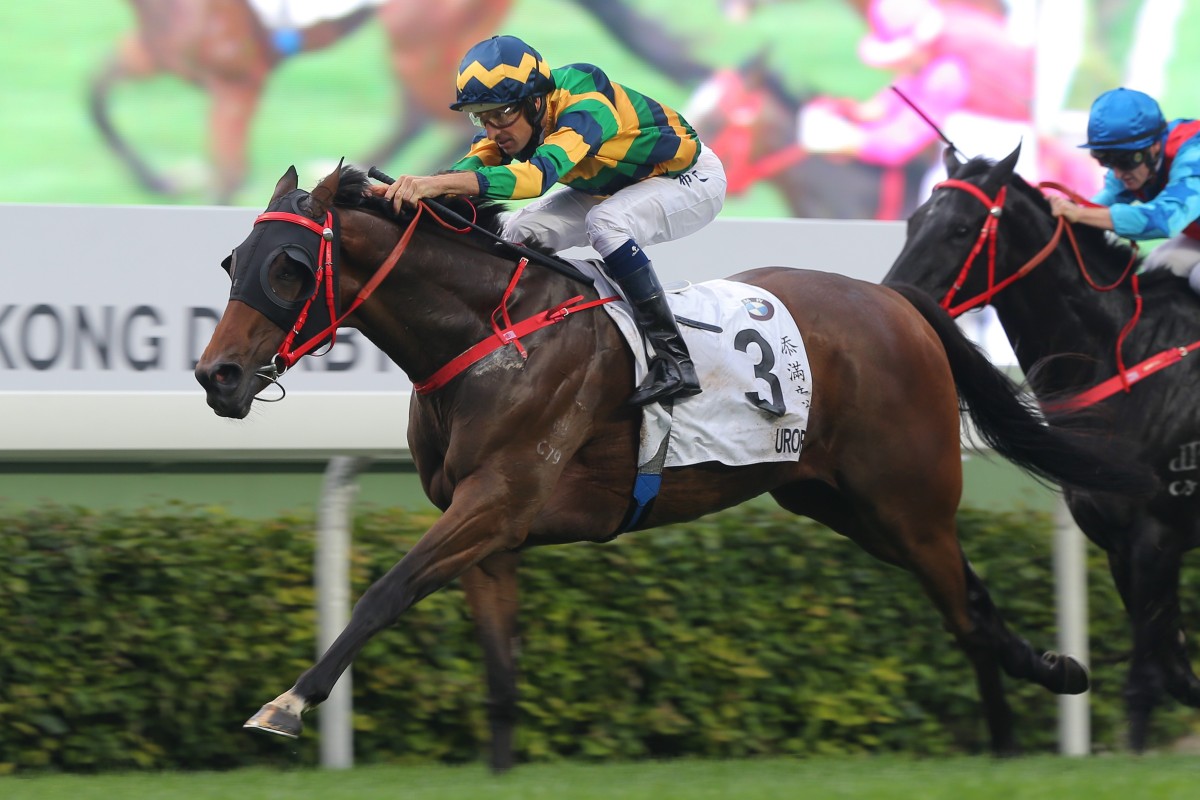 Furore wins last year’s Hong Kong Derby. Photos: Kenneth Chan