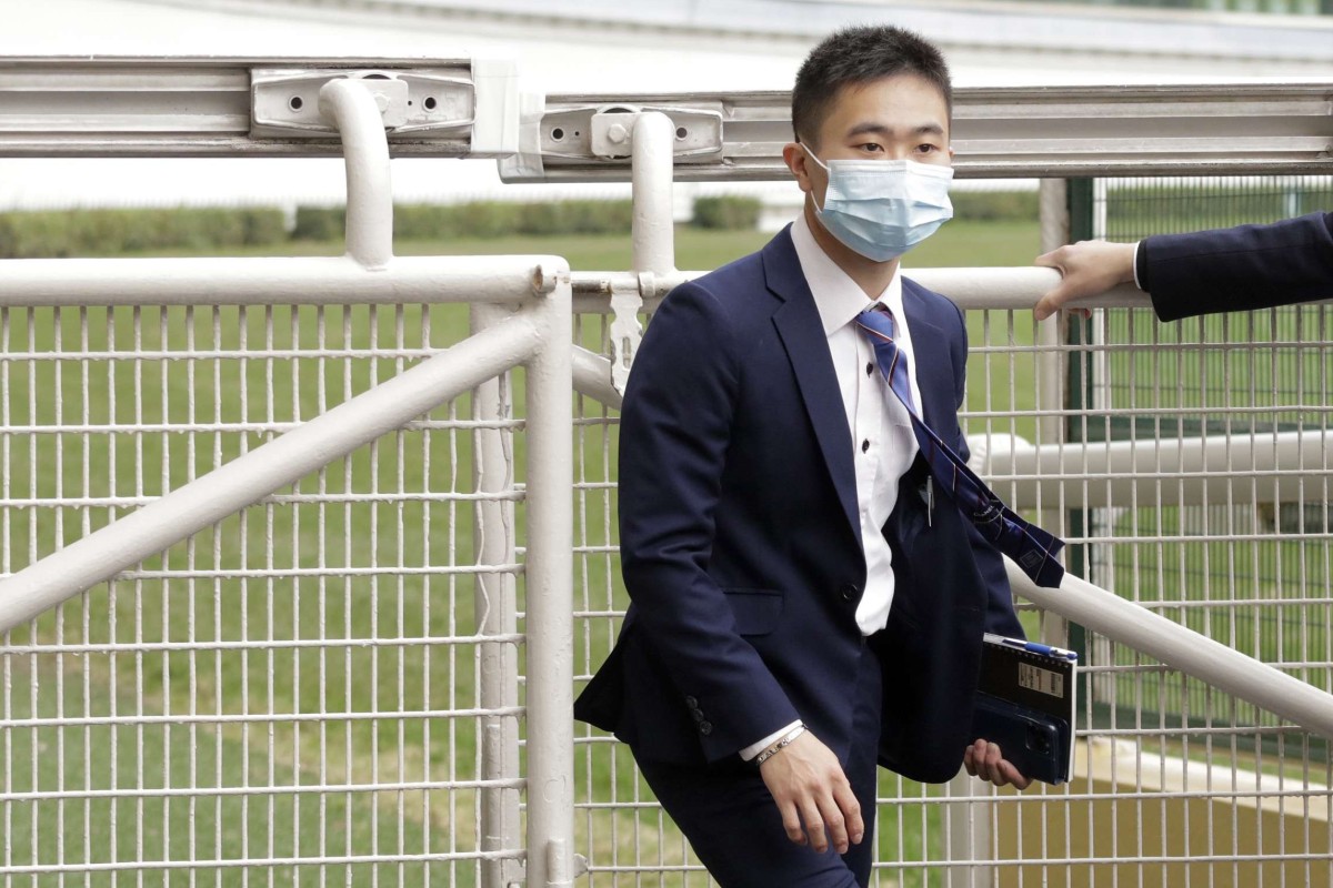 Jockey Dylan Mo arrives at his inquiry at Happy Valley on Thursday. Photos: Kenneth Chan