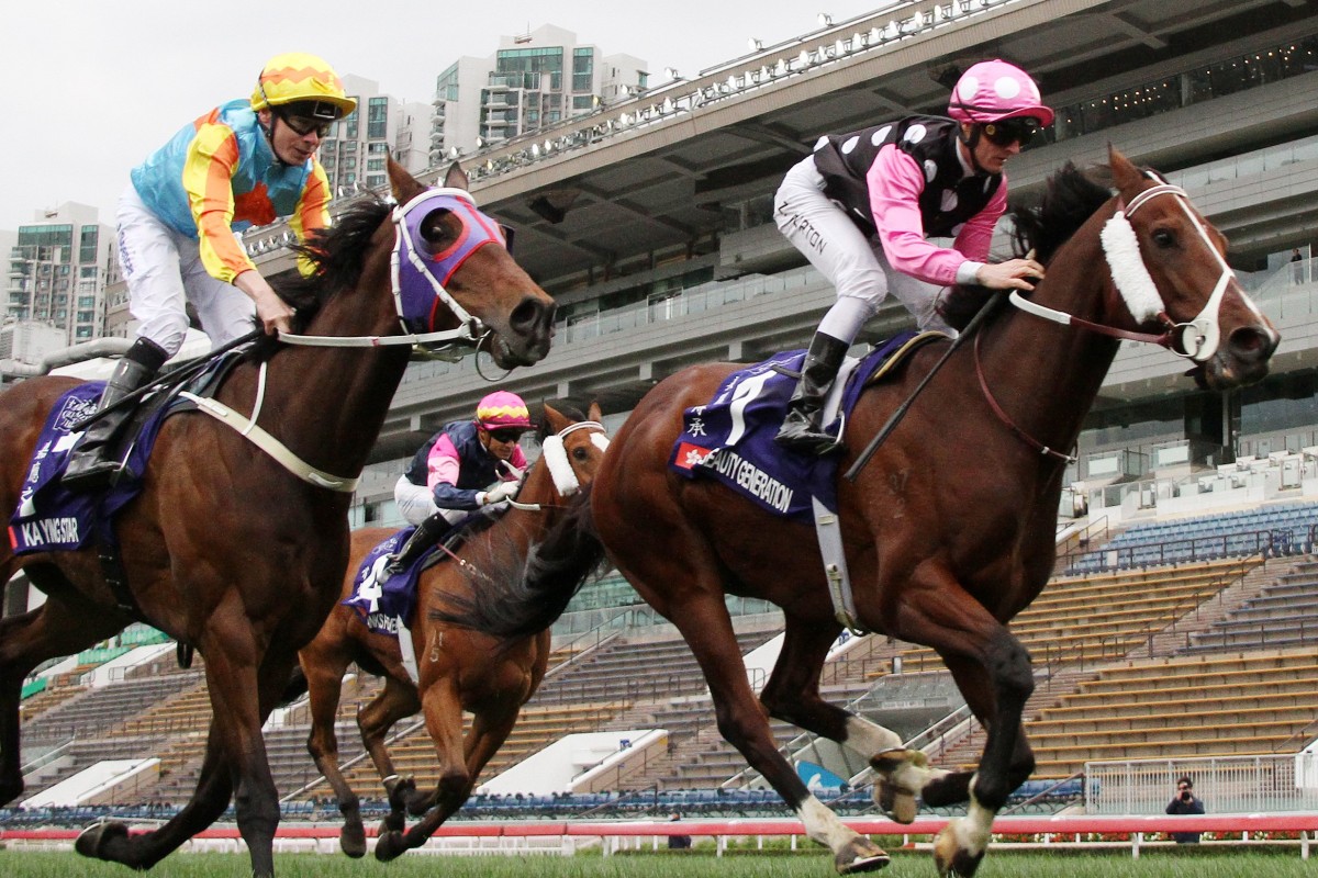 Beauty Generation wins the Queen’s Silver Jubilee Cup at Sha Tin. Photos: Kenneth Chan