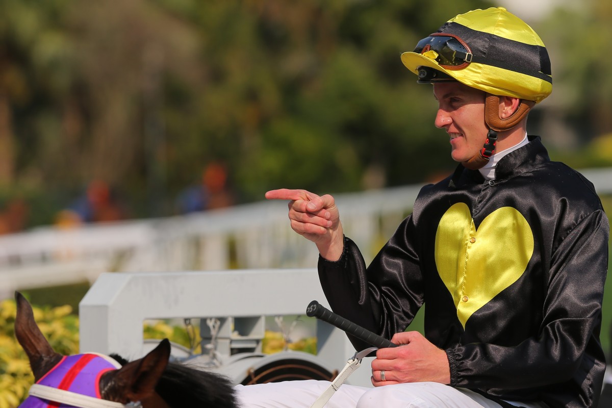 Chad Schofield in the winners enclosure after the win of Circuit Three at Sha Tin on Sunday. Photos: Kenneth Chan