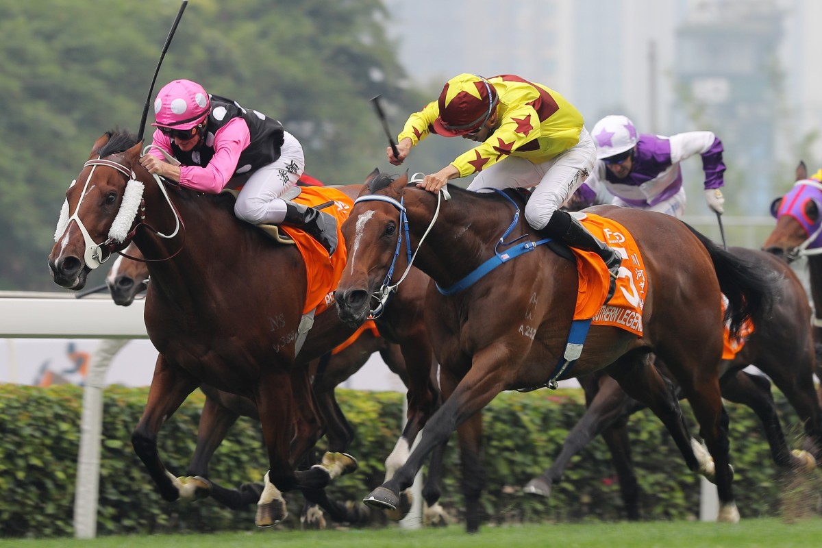 Beauty Generation and Southern Legend go toe-to-toe in the Champions Mile. Photo: Kenneth Chan