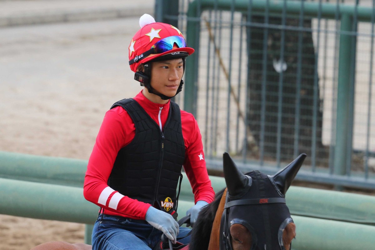 Jerry Chau rides trackwork at Sha Tin ahead of his Hong Kong debut. Photos: Kenneth Chan