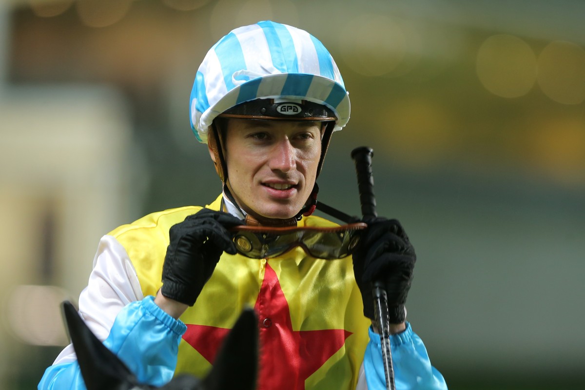 Antoine Hamelin returns after riding a winner at Happy Valley. Photos: Kenneth Chan