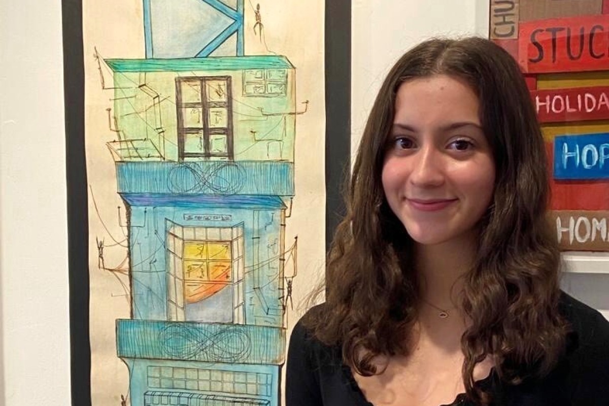 Cristiana Papadopolous, a student from Renaissance College, also winner of the Student Award at the Hong Kong Human Rights Arts Prize 2020, loves incorporating social issues into her artworks.