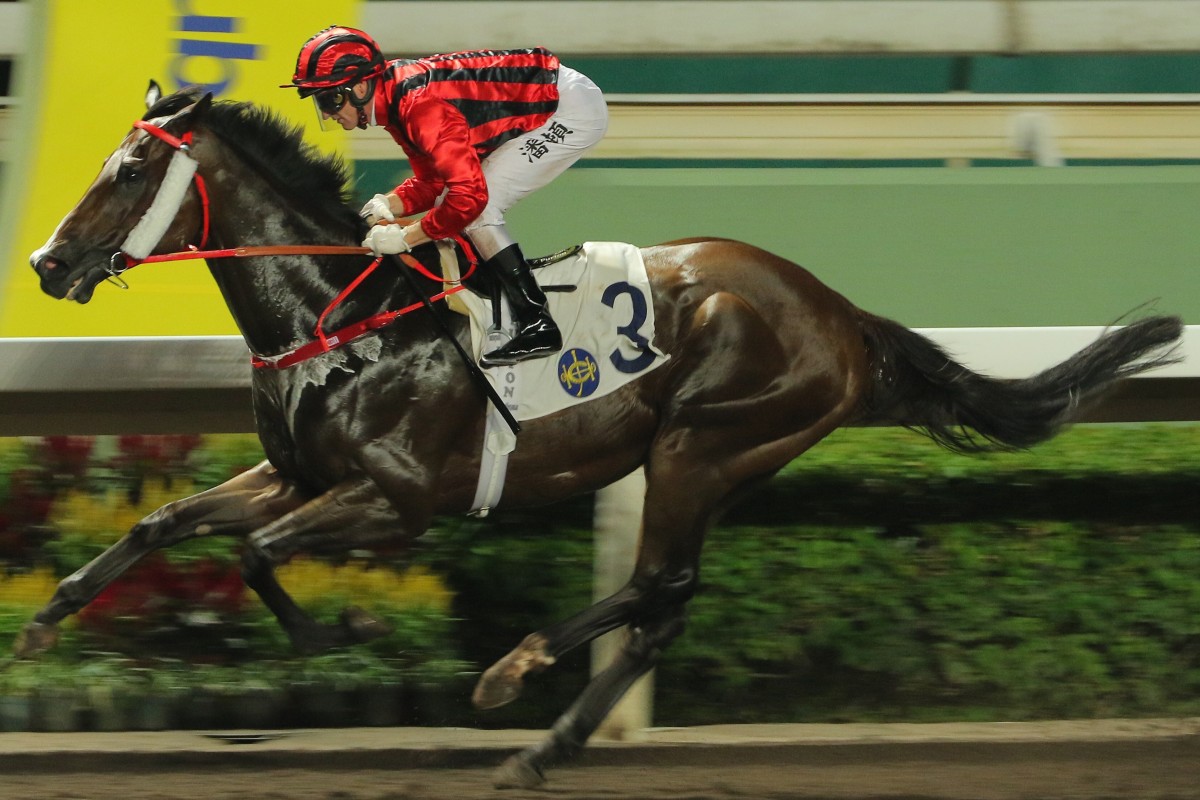 Zac Purton and Kings Shield kick clear of their rivals at Sha Tin on Wednesday night. Photos: Kenneth Chan