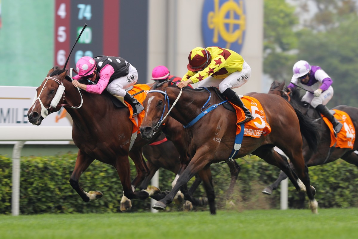 Southern Legend grabs Beauty Generation to win last month’s Champions Mile. Photos: Kenneth Chan