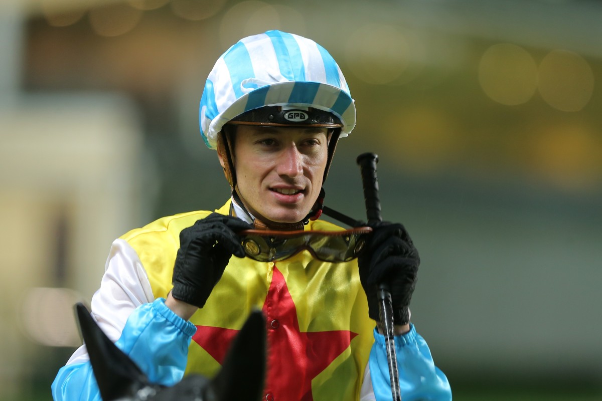 Antoine Hamelin after riding a winner at Happy Valley. Photos: Kenneth Chan