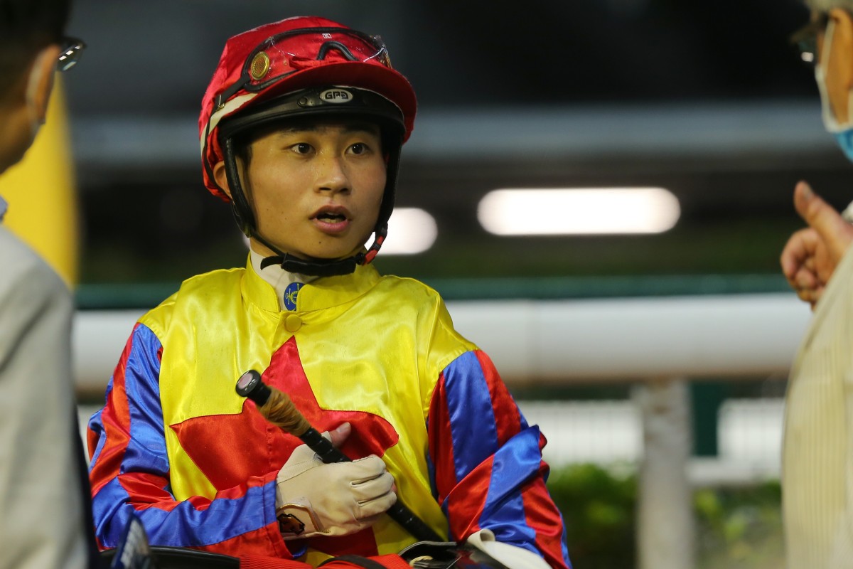 Dylan Mo after riding a winner at Happy Valley. Photos: Kenneth Chan