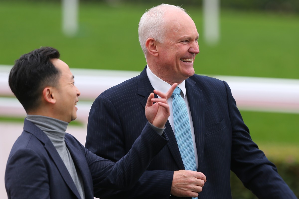 David Hall celebrates a win at Sha Tin. Photos: Kenneth Chan