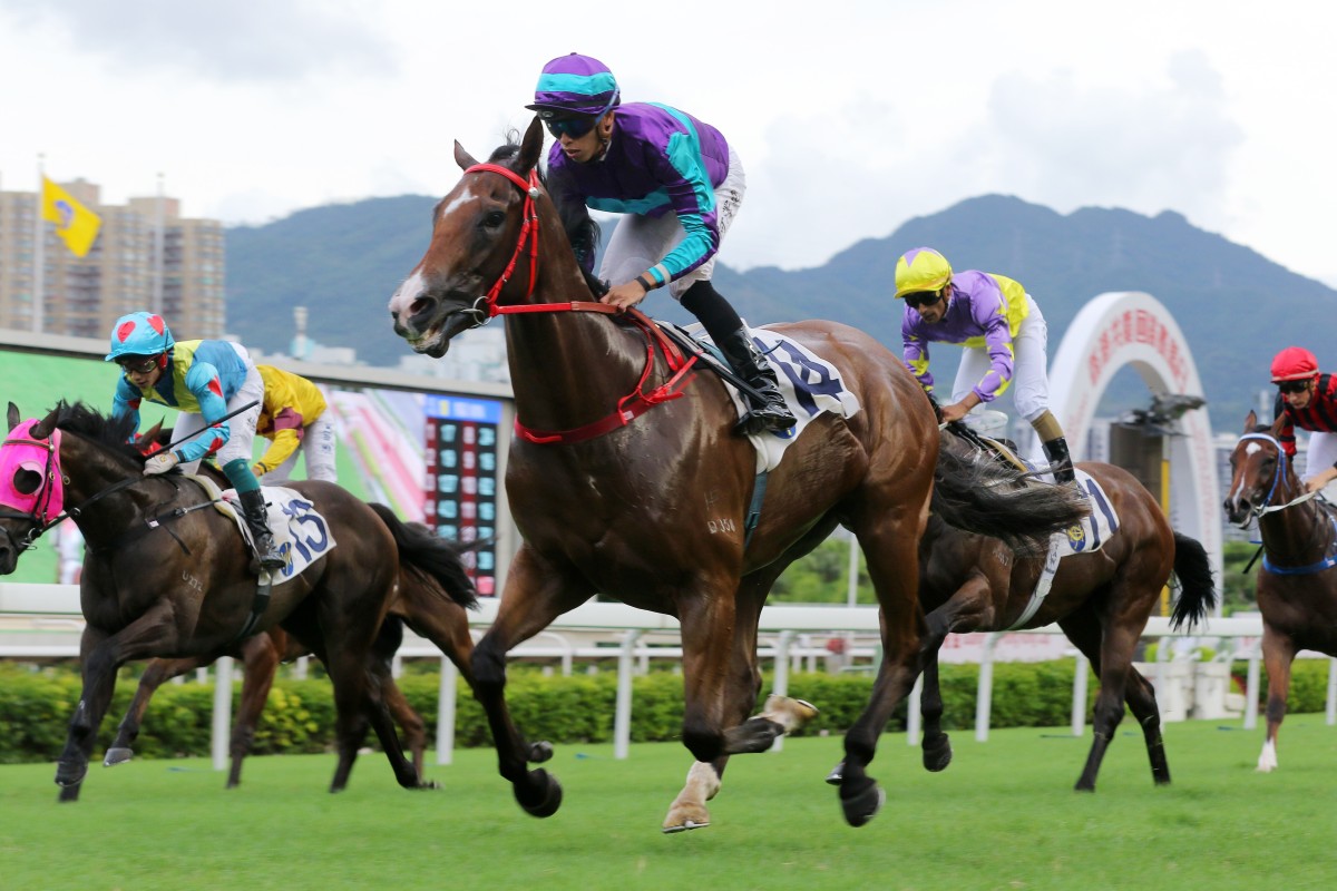 Winning Dreamer pulls away to salute at Sha Tin on Wednesday. Photos: Kenneth Chan