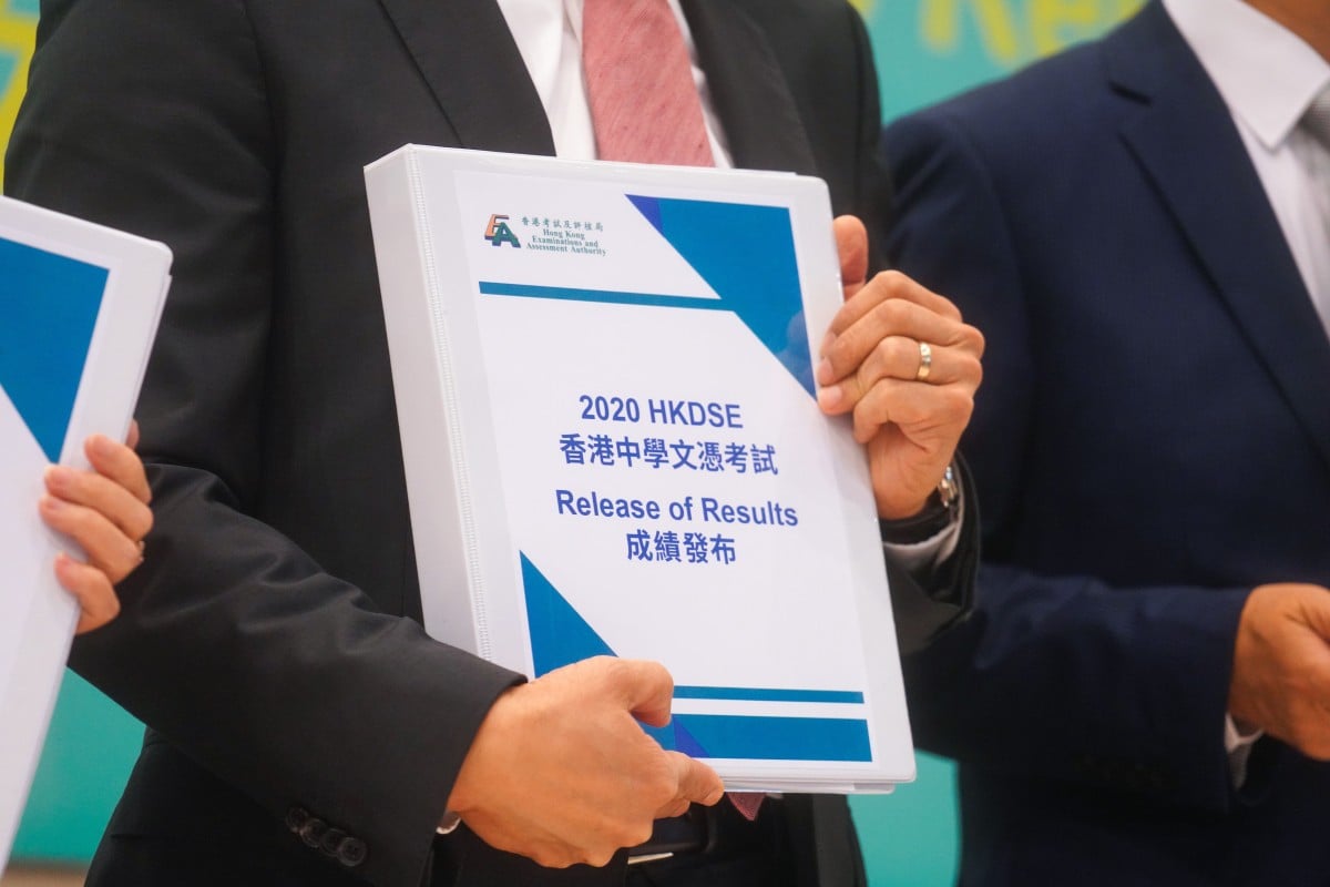 Officials from Hong Kong Examinations and Assessment Authority (HKEAA) hold a press conference on announcement of DSE results. Photo: SCMP / Winson Wong